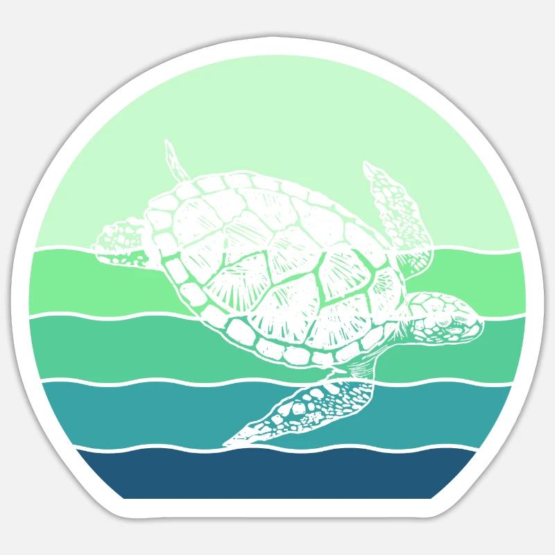 Schildkröte - Sticker Größe S (10 x 10 cm) - Mattweiß