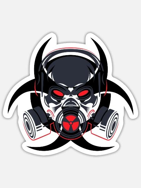 Totenkopf - Sticker Größe S (10 x 10 cm) - Mattweiß