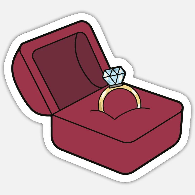 Demande en mariage - Sticker taille S (10 x 10 cm) - blanc mat