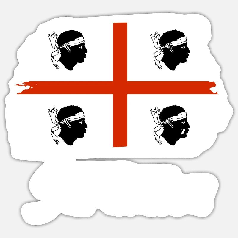 Sardaigne Sardegna - Sticker taille S (10 x 10 cm) - blanc mat