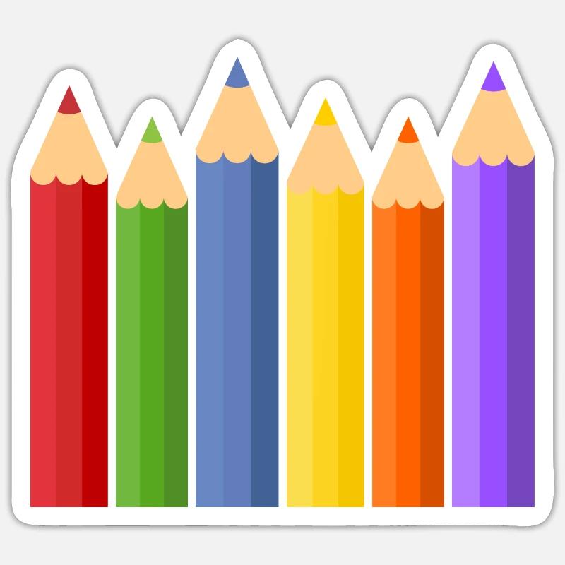 Bleistift Buntstifte Buntstift Stifte Stift Schule Sticker Größe S (10 x 10 cm)