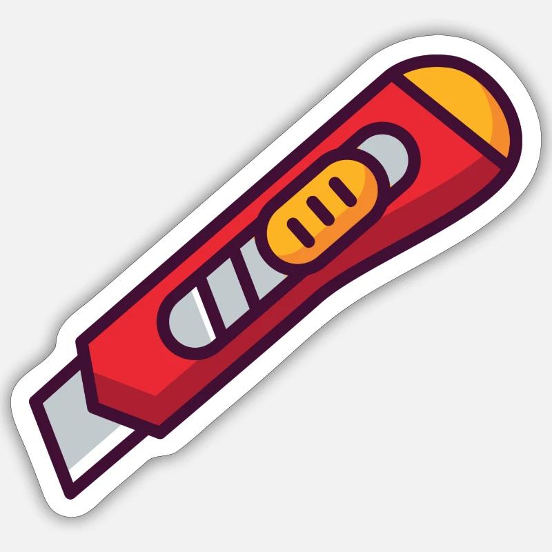 Cuttermesser - Sticker Größe S (10 x 10 cm) - Mattweiß
