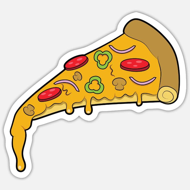 Pizza - Sticker Größe S (10 x 10 cm) - Mattweiß