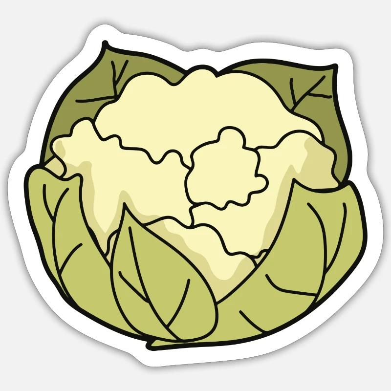 Choux-fleurs - Sticker taille S (10 x 10 cm) - blanc mat