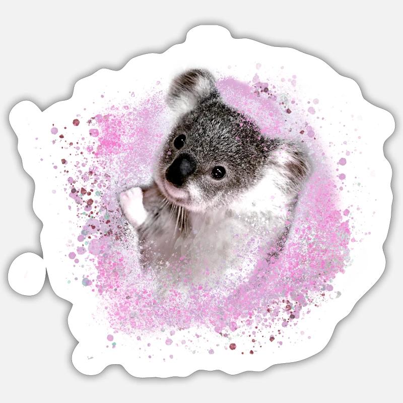 koala,pink,graffiti,painting,koala bear,pink - Sticker size S (10 x 10 cm) - white matte
