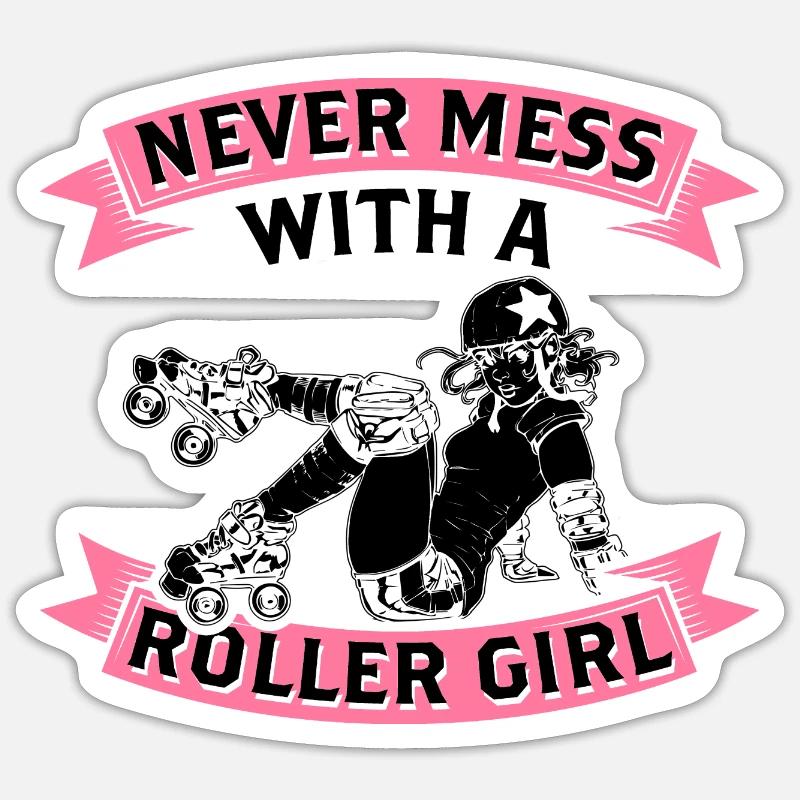 Roller derby - Sticker size S (10 x 10 cm) - white matte