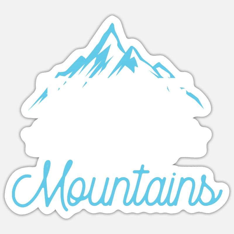 mountains mountains - Sticker size S (10 x 10 cm) - white matte