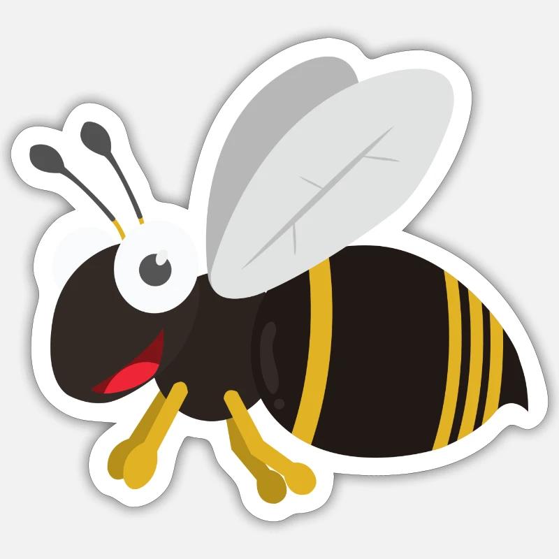 Wasp - Sticker size S (10 x 10 cm) - white matte