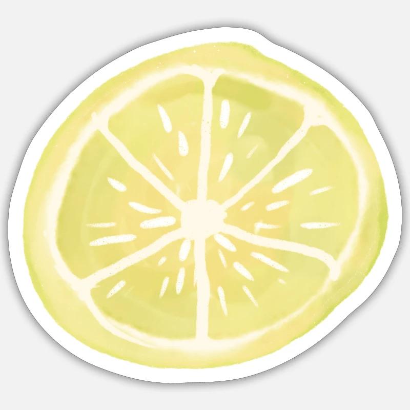 Tranche de citron - Sticker taille S (10 x 10 cm) - blanc mat