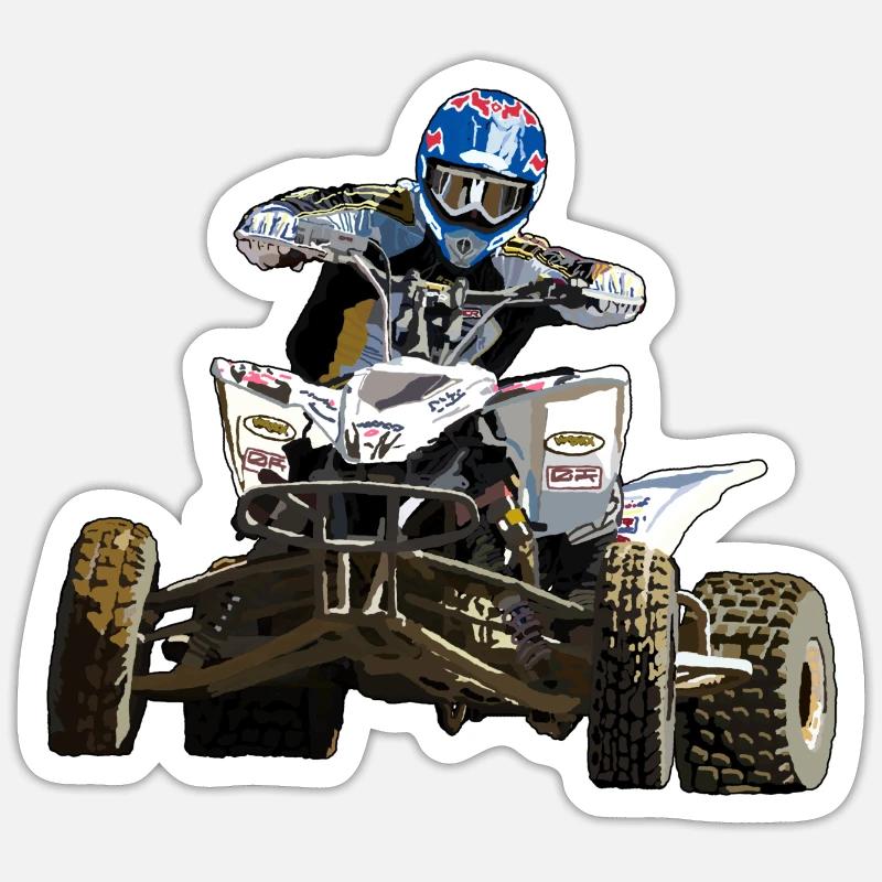 Quad - Sticker Größe S (10 x 10 cm) - Mattweiß