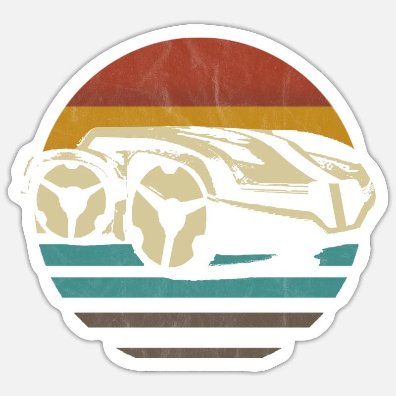 Tondeuse à gazon Robots retro - Sticker taille S (10 x 10 cm) - blanc mat