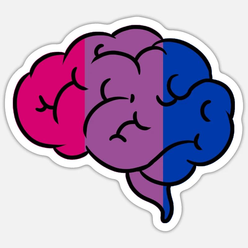 Bisexual Brain Bi Pride Sticker size S (10 x 10 cm)