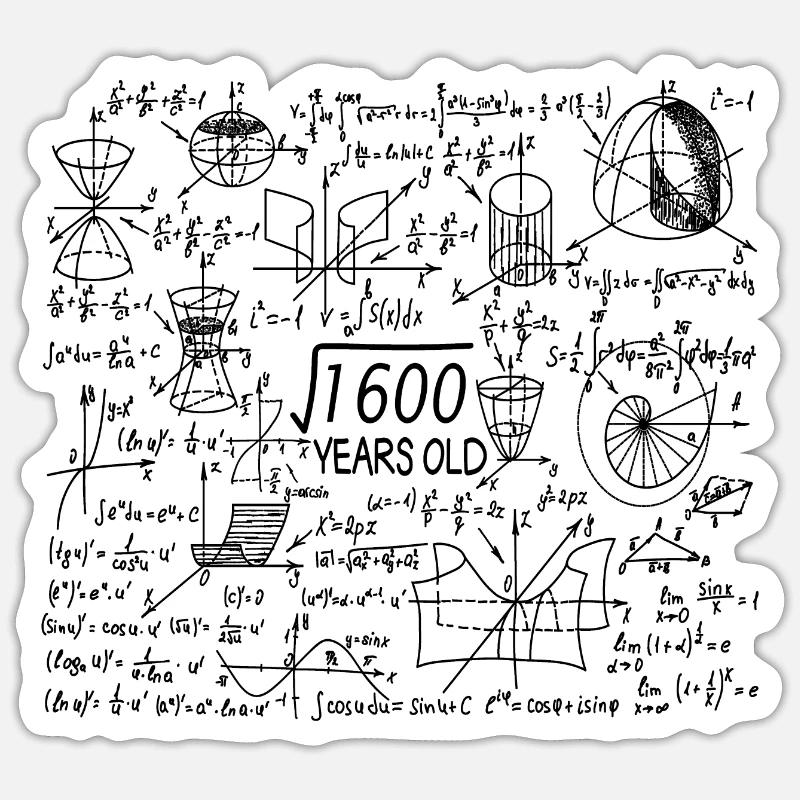 40th Birthday for Math Teachers and Math Nerds Sticker size S (10 x 10 cm)