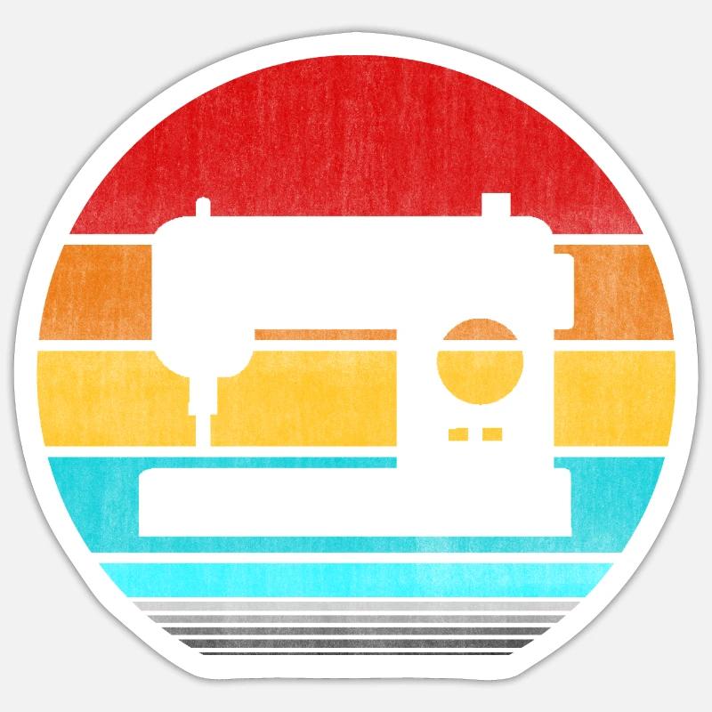 Sewing machine - Sticker size S (10 x 10 cm) - white matte