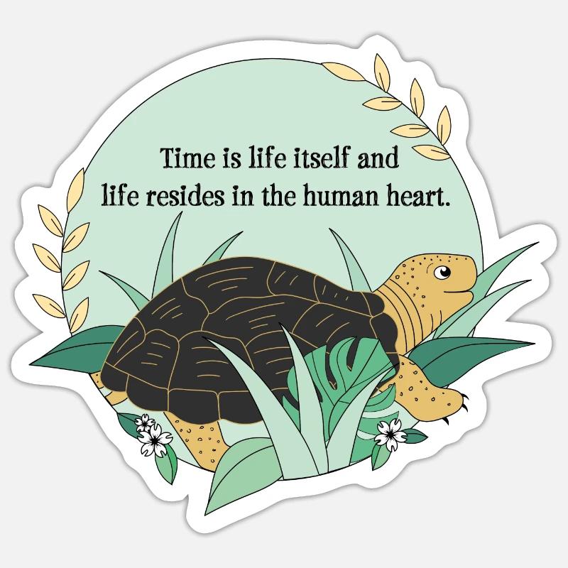 Schildkröte Kassiopeia - Sticker Größe S (10 x 10 cm) - Mattweiß