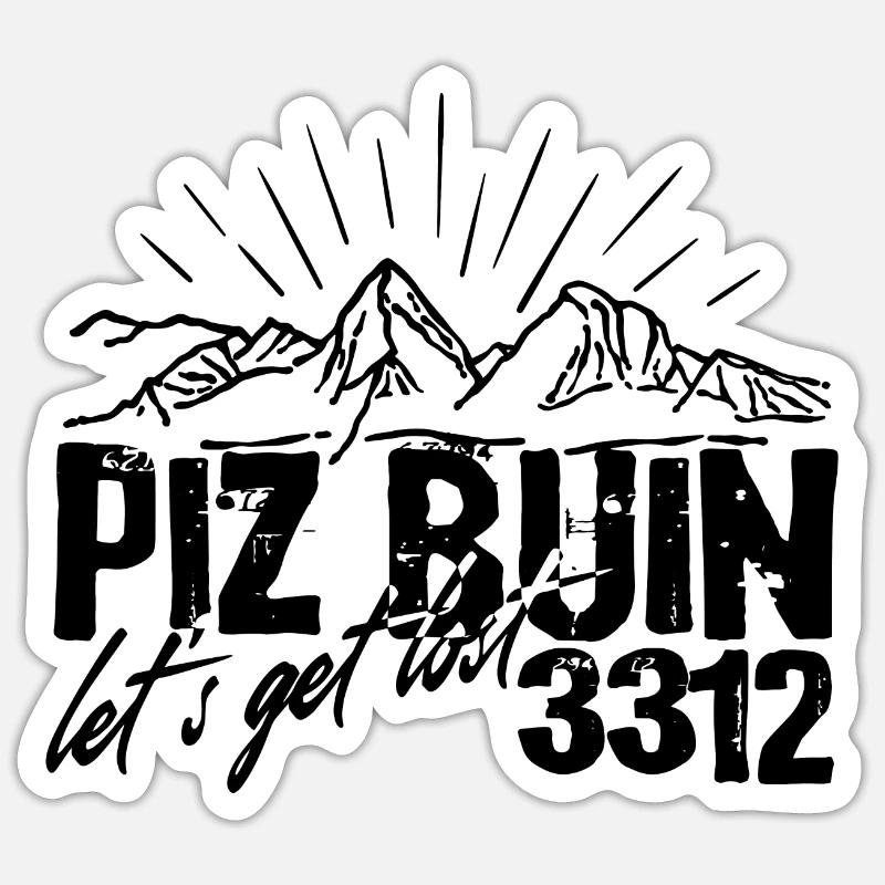 Piz Buin Silvretta Engadin Graubünden Vorarlberg - Sticker Größe S (10 x 10 cm) - Mattweiß
