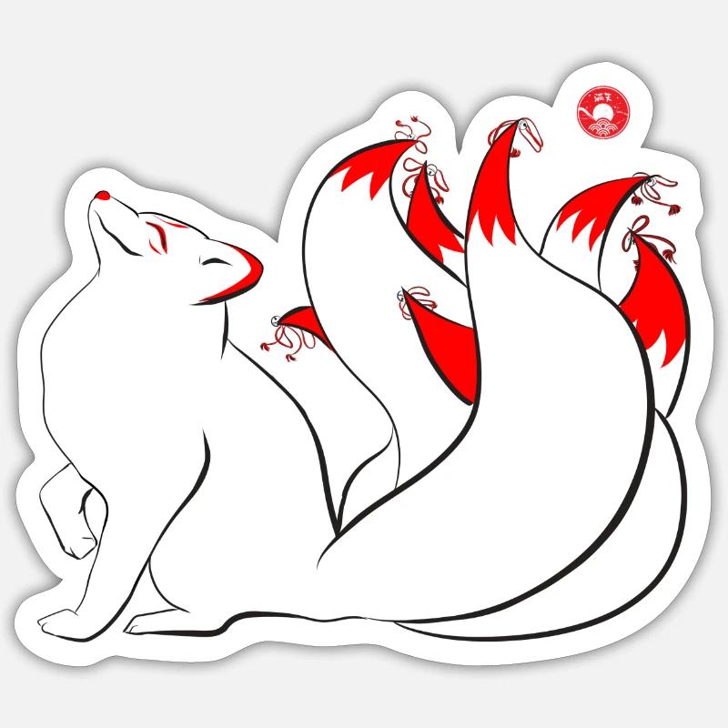cheerful kitsune Sticker size S (10 x 10 cm)