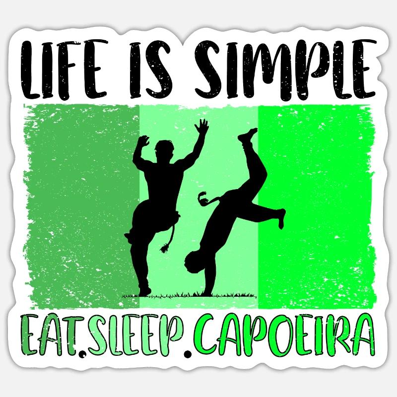 Capoeira - Sticker taille S (10 x 10 cm) - blanc mat