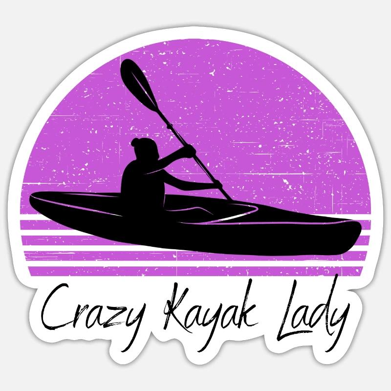 Kayaking - Sticker size S (10 x 10 cm) - white matte