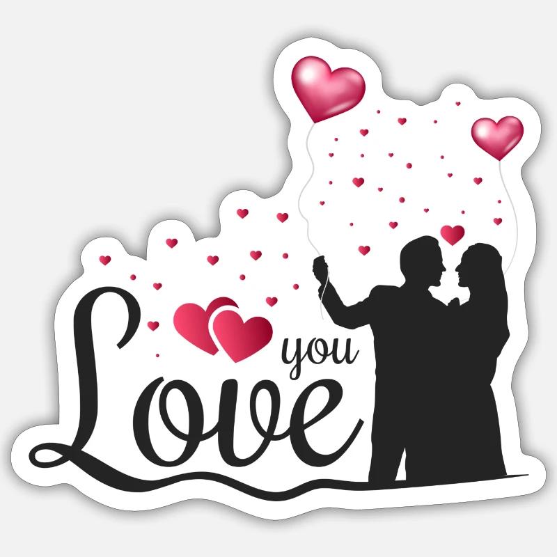 Amour - Sticker taille S (10 x 10 cm) - blanc mat
