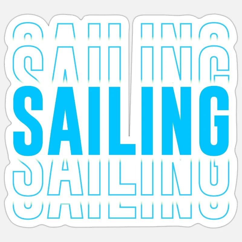 Sailing Typography - Text Stacked Sticker size S (10 x 10 cm)
