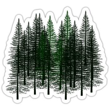 Fir Autumn October Winter Nature Wilderness Environment - Sticker size S (10 x 10 cm) - white matte - Front