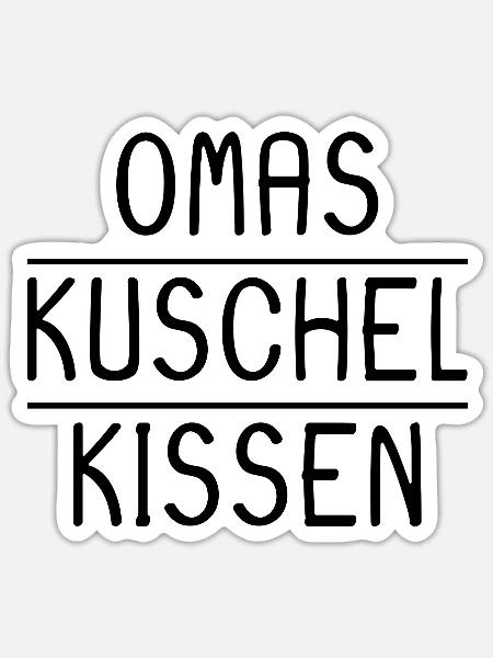 Omas Kuschelkissen Kissen Kissenbezug - Sticker Größe S (10 x 10 cm) - Mattweiß