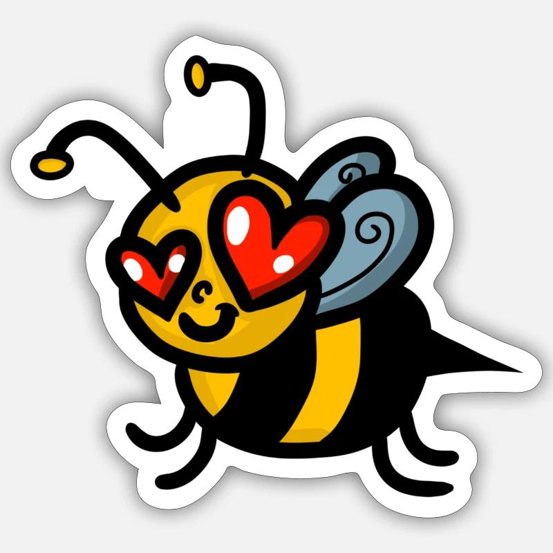 Bee - Sticker Größe S (10 x 10 cm) - Mattweiß