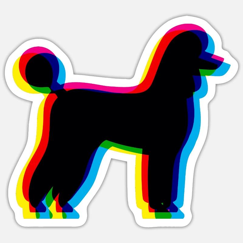 CMYK Pudel - Sticker Größe S (10 x 10 cm) - Mattweiß