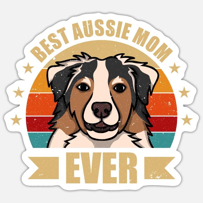 Meilleur Aussie Mama Sticker taille S (10 x 10 cm)