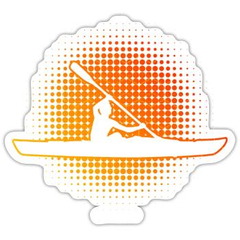 Kajakfahren Damen Kanu Kajak Herren Kayak - Sticker Größe S (10 x 10 cm) - Mattweiß - Vorne