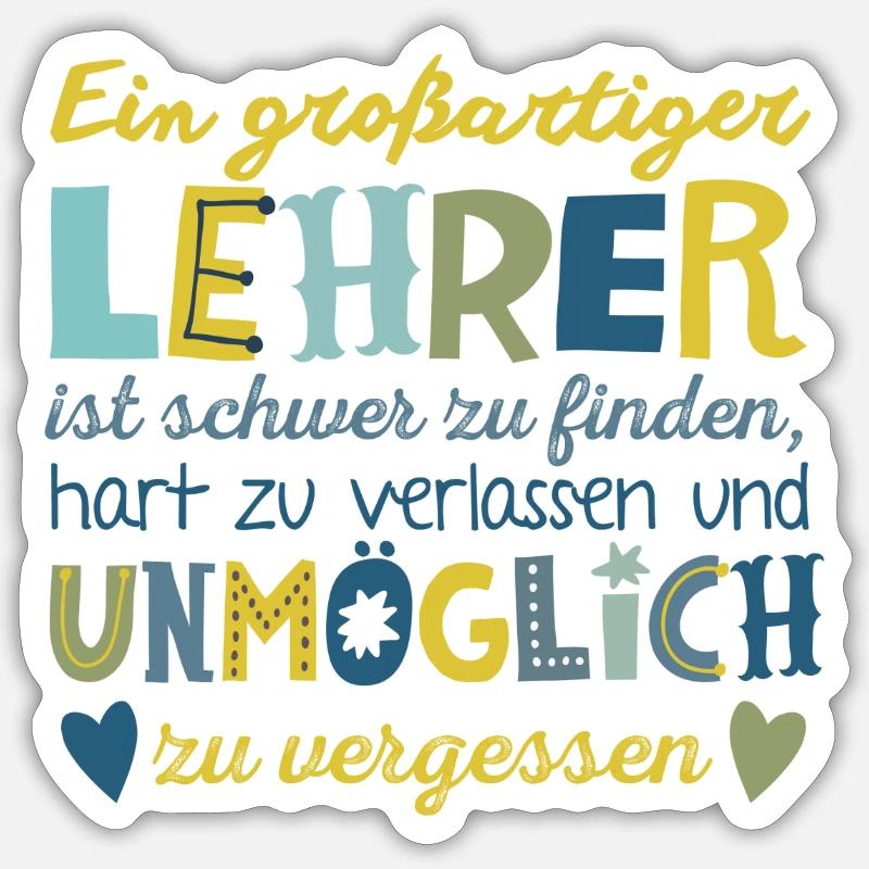 Großartiger Lehrer Sticker Größe S (10 x 10 cm)