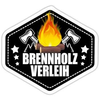 Brennholz Verleih - Sticker Größe S (10 x 10 cm) - Mattweiß - Vorne