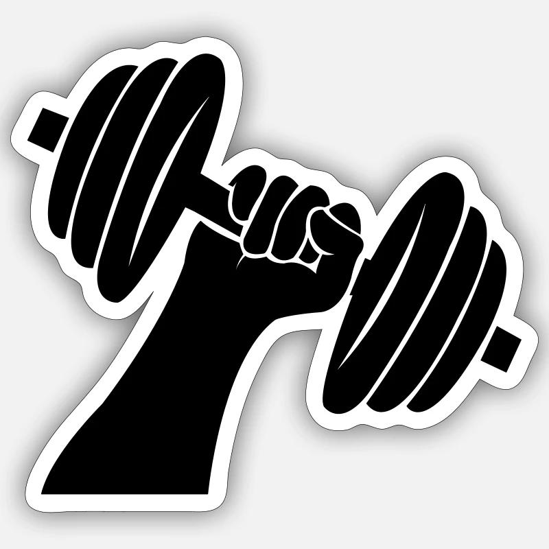 Hantel Gewichte - Sticker Größe S (10 x 10 cm) - Mattweiß