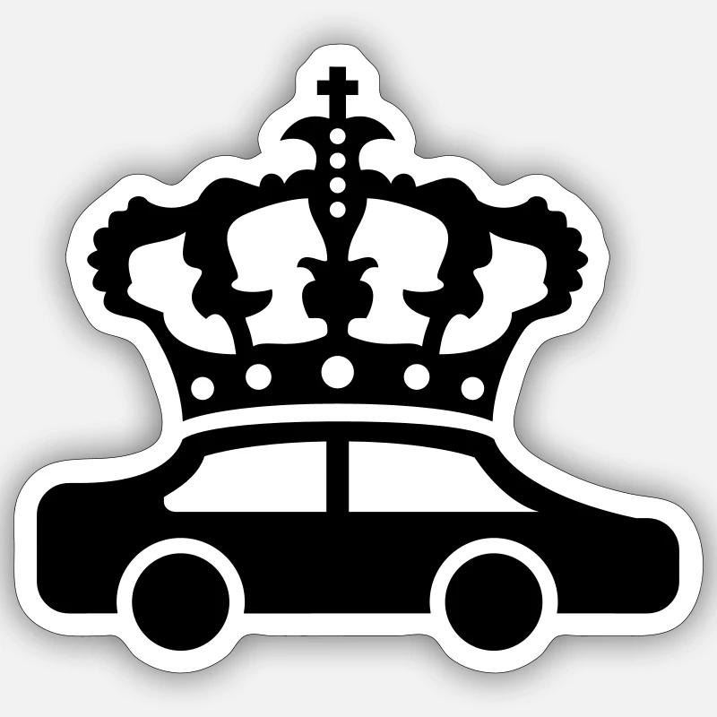 Car Crown Logo - Sticker size S (10 x 10 cm) - white matte