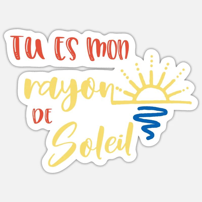 tu es mon rayon de soleil - Sticker taille S (10 x 10 cm) - blanc mat