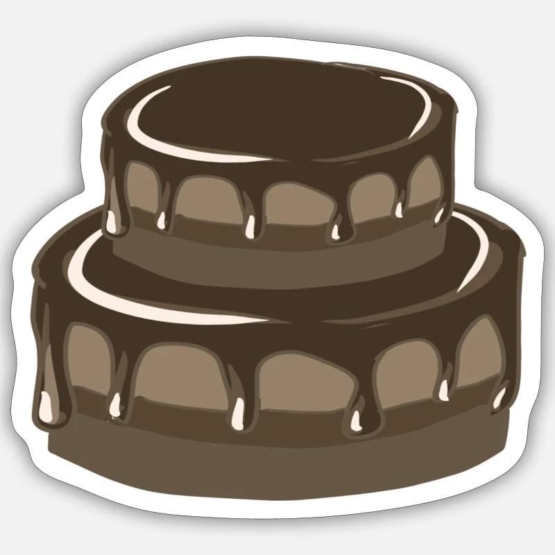 cake chocolate - Sticker size S (10 x 10 cm) - white matte