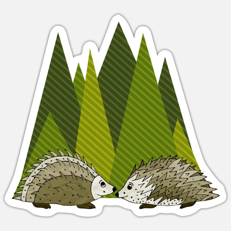 Hedgehogs - Sticker size S (10 x 10 cm) - white matte