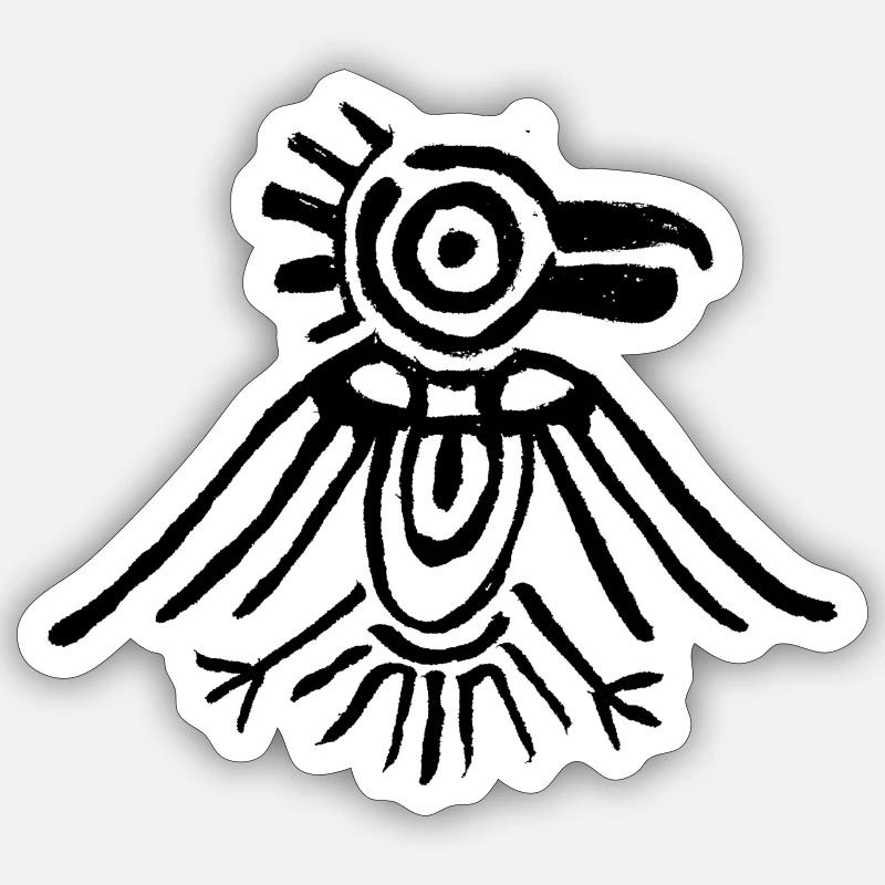 Oiseau aztèque Sticker taille S (10 x 10 cm)
