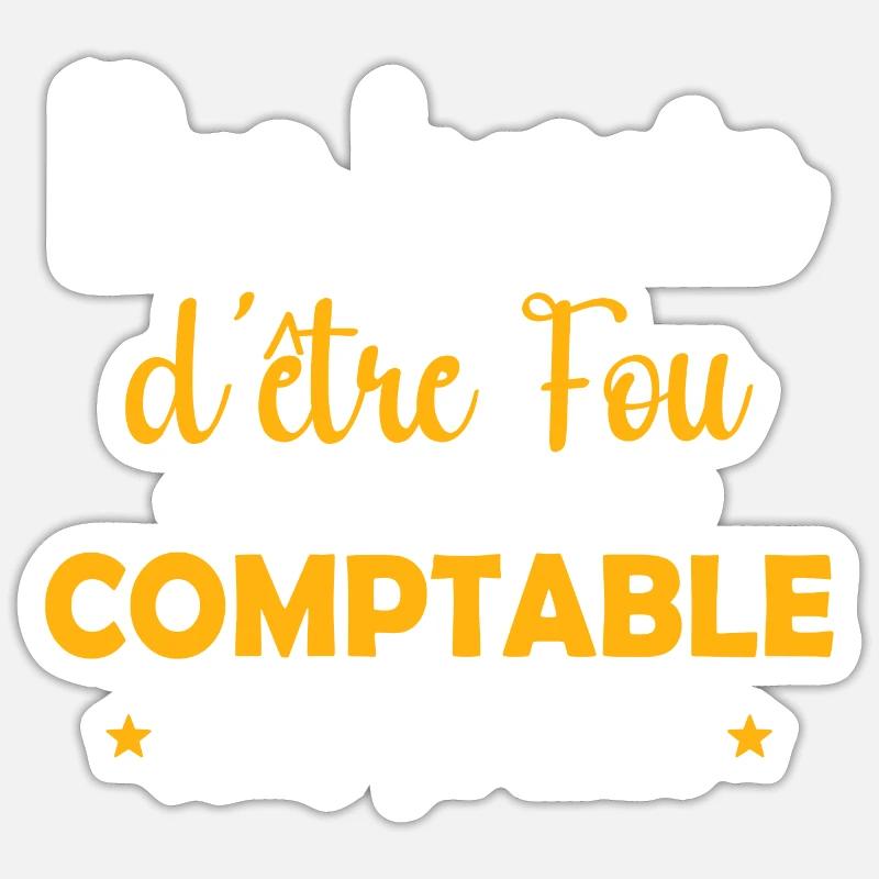 Cadeau Comptable Collègue Étudiant - Sticker taille S (10 x 10 cm) - blanc mat