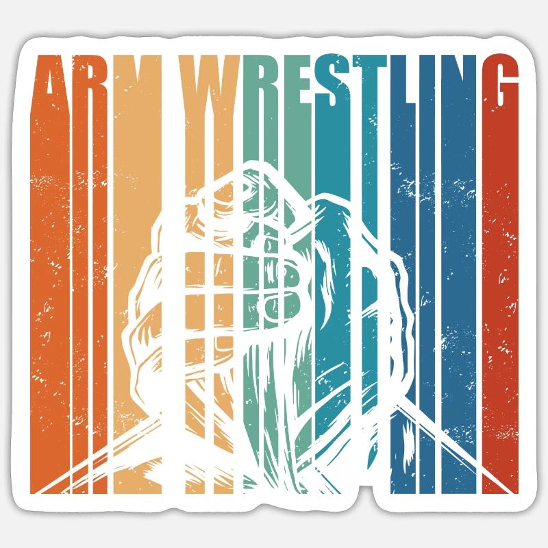 Armdrücken - Sticker Größe S (10 x 10 cm) - Mattweiß