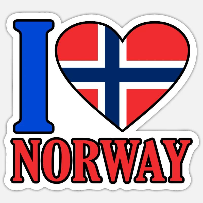 Norwegen - Sticker Größe S (10 x 10 cm) - Mattweiß