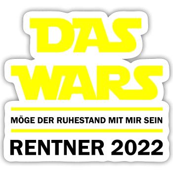 Das wars Rentner 2022 - Sticker Größe S (10 x 10 cm) - Mattweiß - Vorne