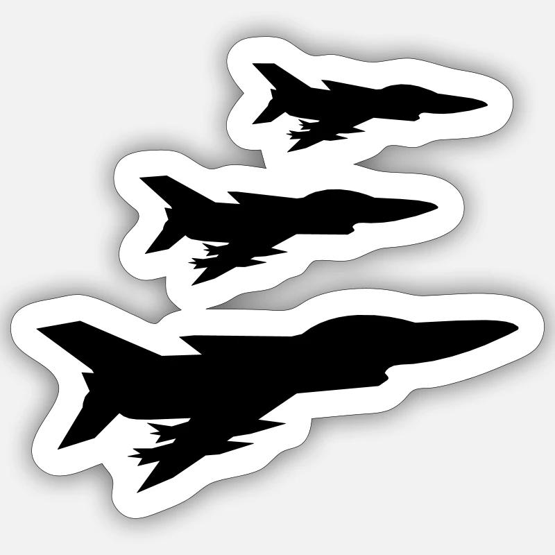 Geschwader Team Kampfflugzeug Sticker Größe S (10 x 10 cm)