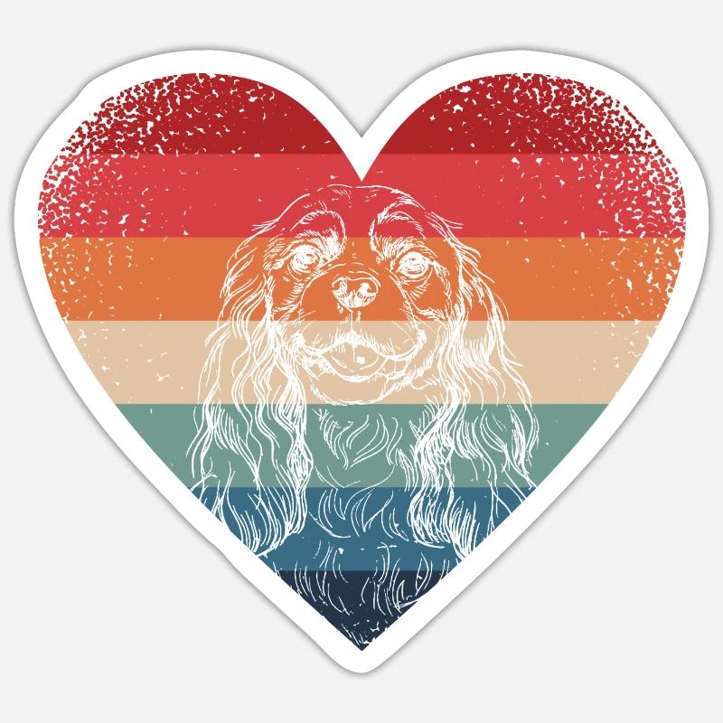 Cavalier King Charles Spaniel - Sticker Größe S (10 x 10 cm) - Mattweiß