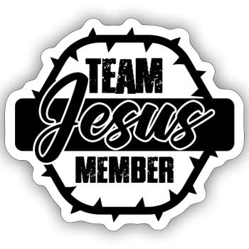 Équipe Jésus - Sticker taille S (10 x 10 cm) - blanc mat - Devant