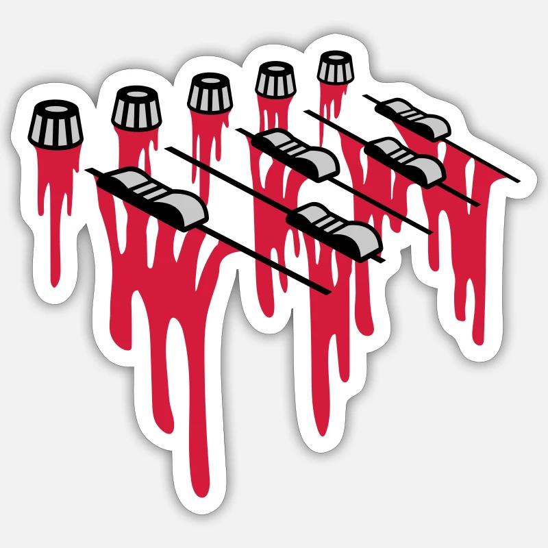 Blood Drops Mixer - Sticker size S (10 x 10 cm) - white matte