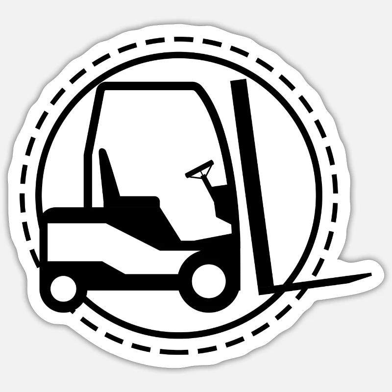 Chariot élévateur - Chantier de construction de camions Sticker taille S (10 x 10 cm)
