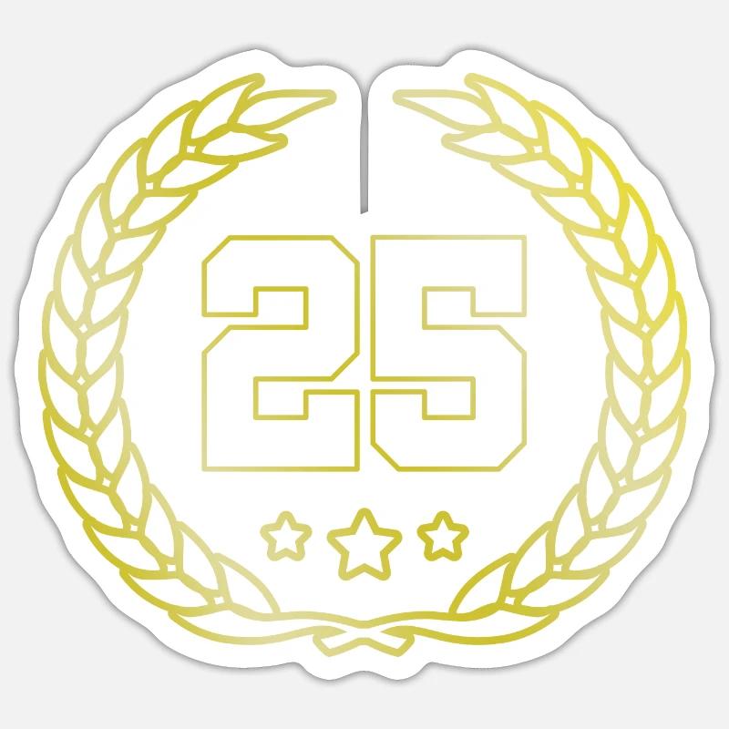 25 Couronne numérique - Sticker taille S (10 x 10 cm) - blanc mat