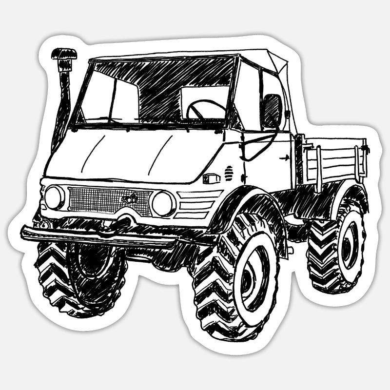Unimog - Oldtimer - Offroad - Universal motor device Sticker size S (10 x 10 cm)
